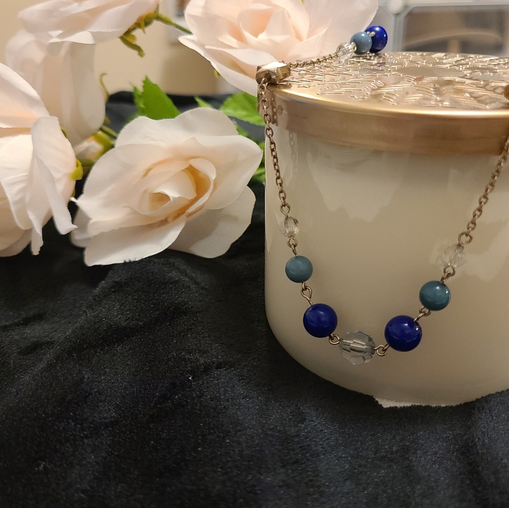 4th of July Navy blue beaded necklace